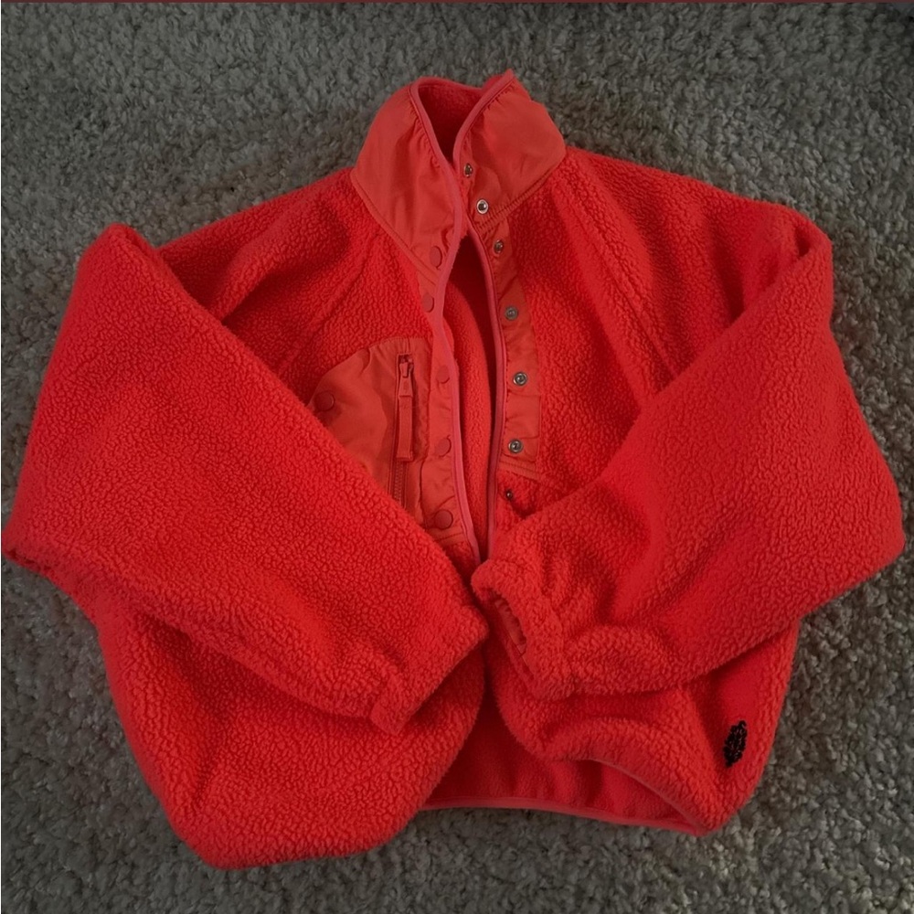 FP Movement by Free People Coral-Red Teddy Jacket